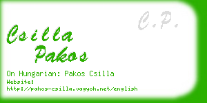 csilla pakos business card